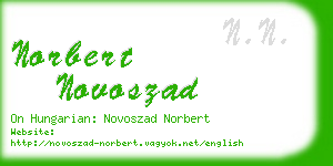 norbert novoszad business card